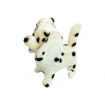 Plyšový pes - Dalmatín - na vodítku s ovládačom v tvare kosti